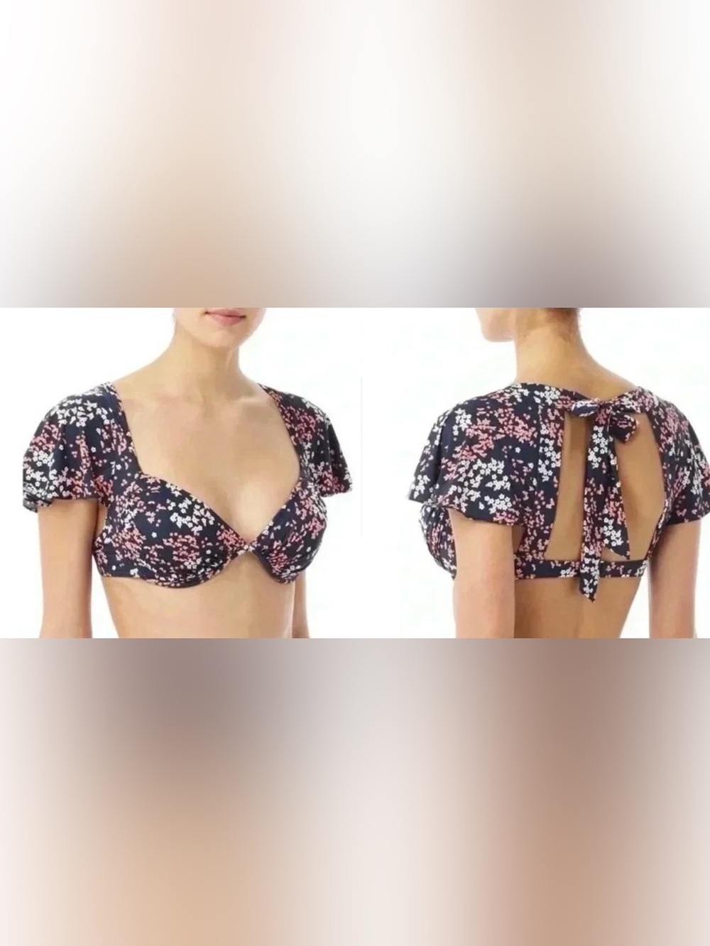 MICHAEL Michael Kors Cap Sleeve Underwire Bikini Top